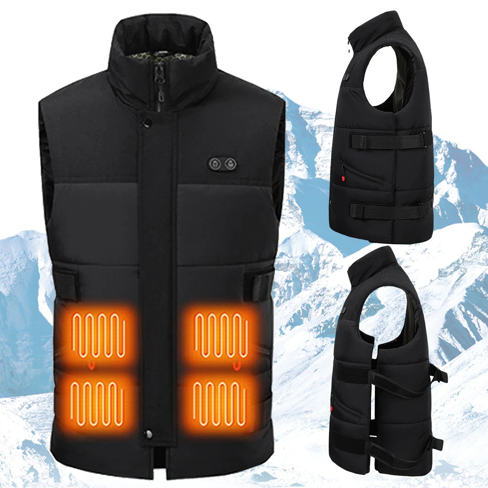 8 Areas USB Heated Vest Winter Heating Vest Electric Heating Thermal Warm Clothes for Men and Women Outdoor Skiing Hiking