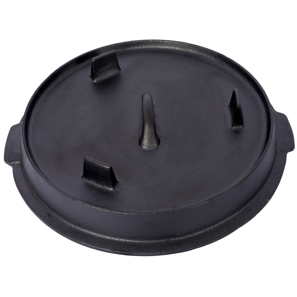 Cast Iron Dutch Oven with Lid, Outdoor Camping Deep Pot for Camping, Cooking, Barbecue and Leg Rest, 12 Quart